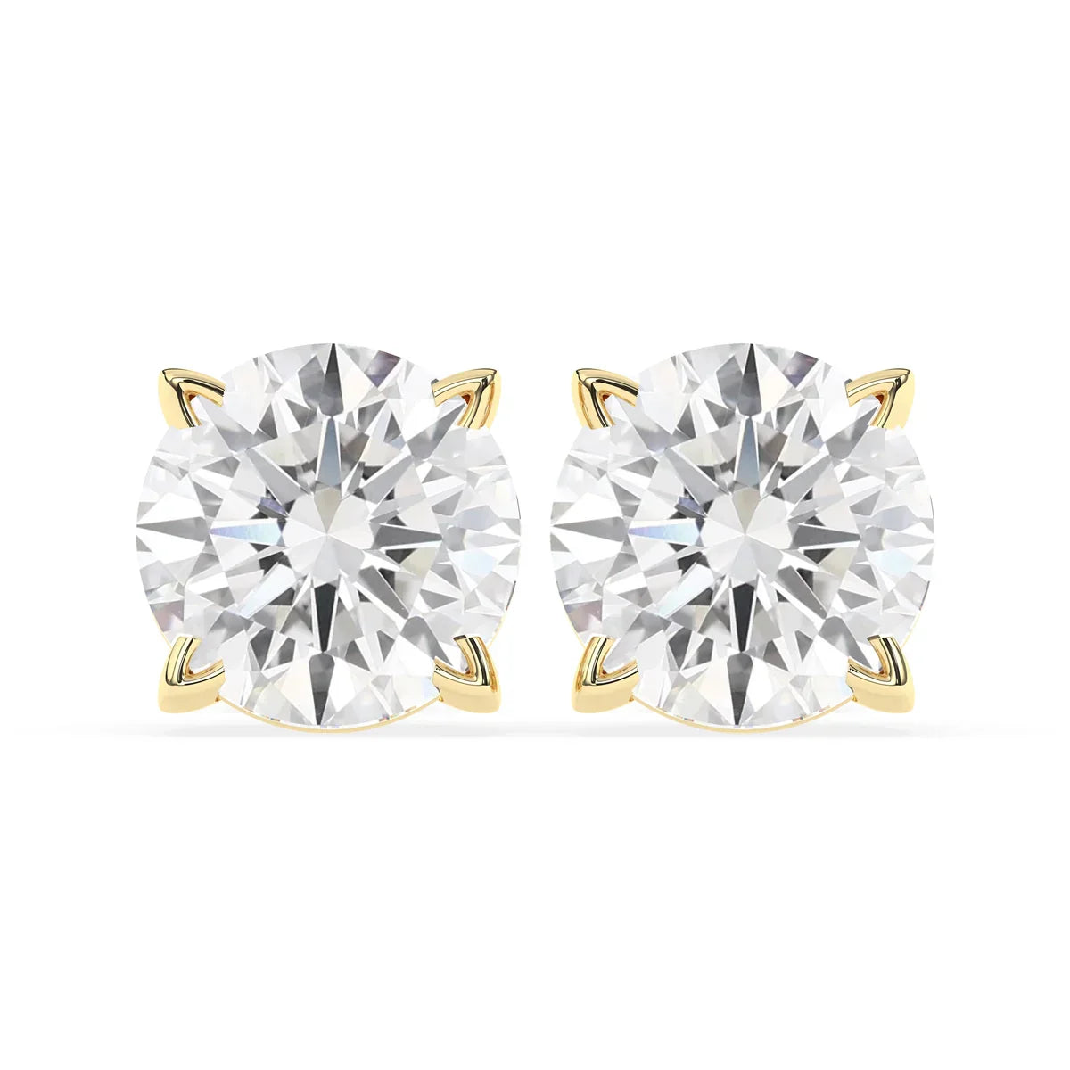 2.0 TCW Round Cut Moissanite Studs Earrings in Gold 1