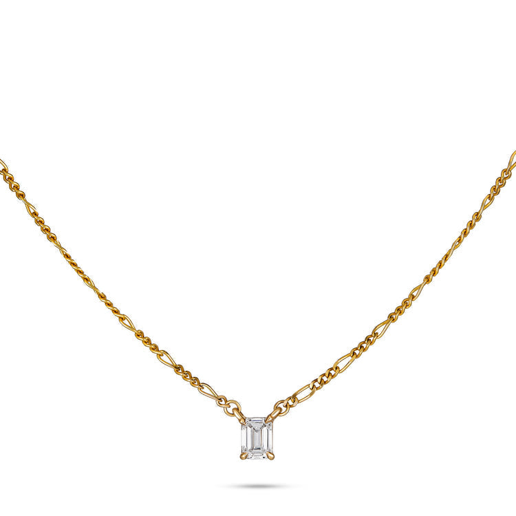 0.50 CT Emerald Shape Moissanite Diamond Solitaire Necklace in Solid Gold 2