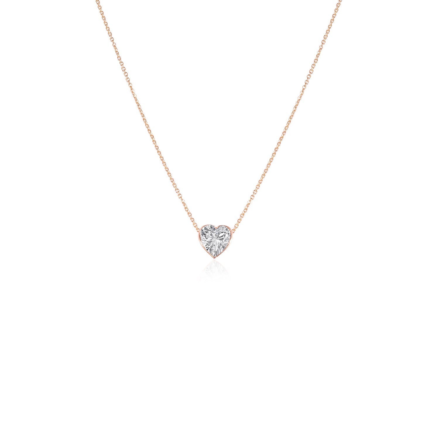 2.0 CT Heart Moissanite Diamond Solitaire Pendant Necklace in Solid Gold 1