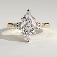 Marquise Three Stone Lab Grown Diamond Engagement Ring
