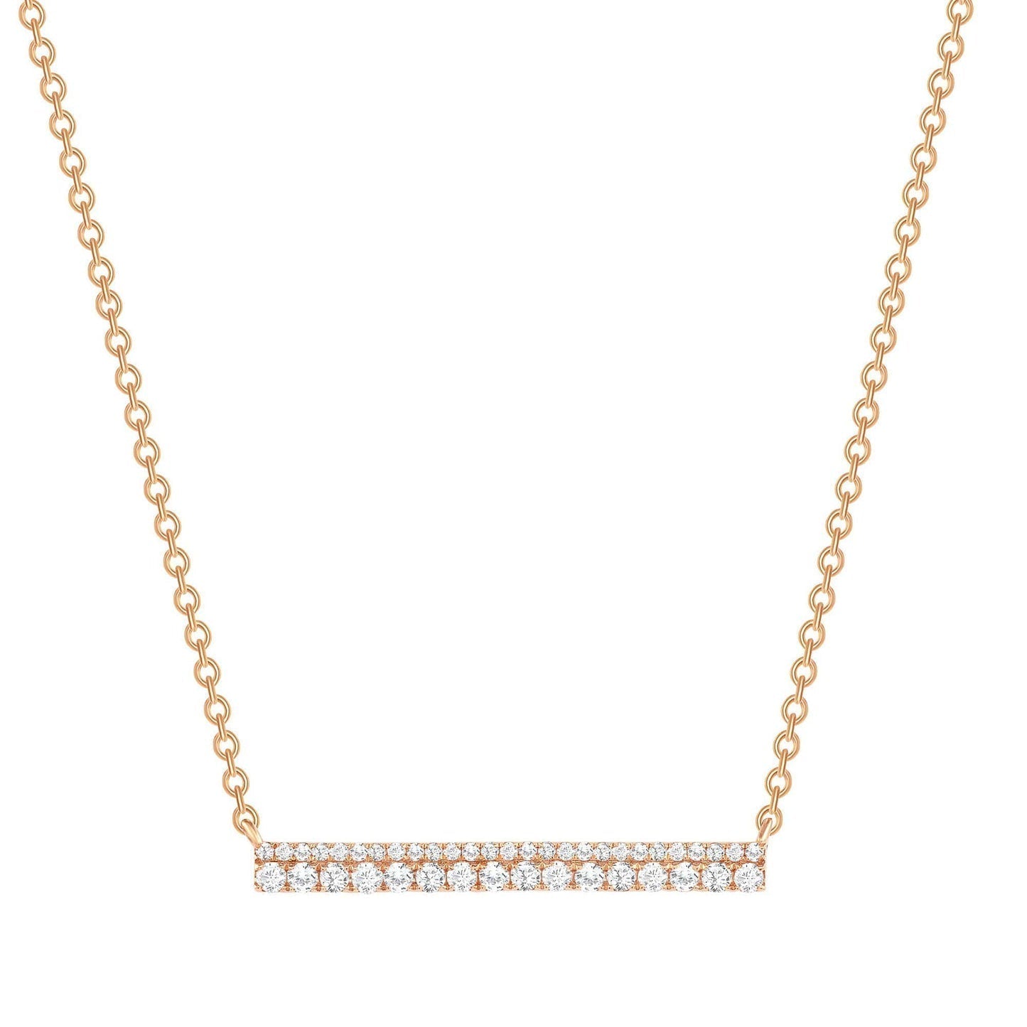 2.0 CT Round Moissanite Diamond Bar Pendant Necklace in Solid Gold 2
