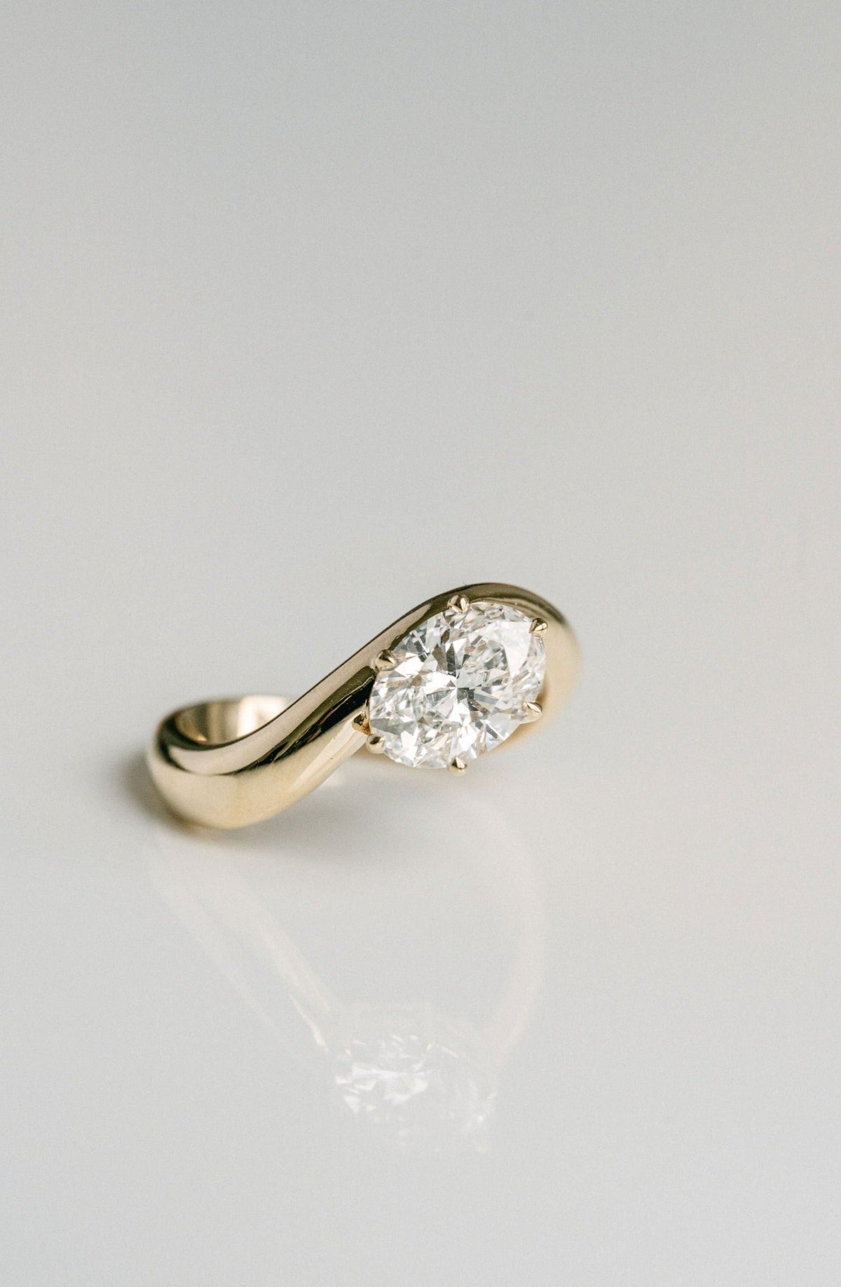 Marquise Shaped Three Stone Lab Grown Diamond Engagement Ring