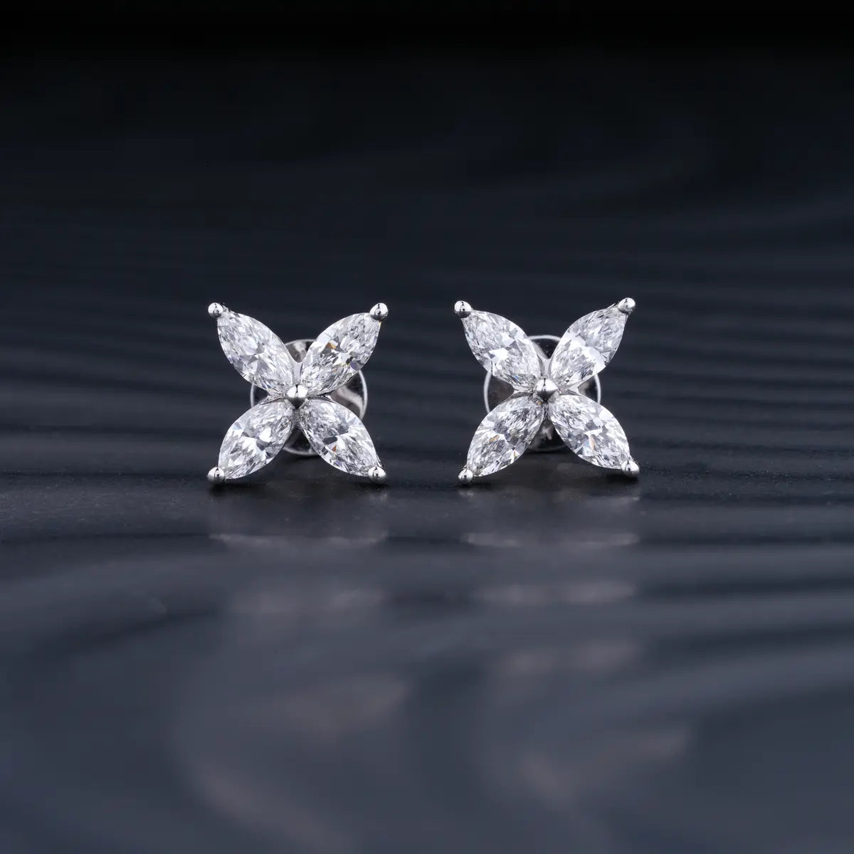 0.30 TCW Marquise Cut Moissanite Stud Earrings in Gold 1