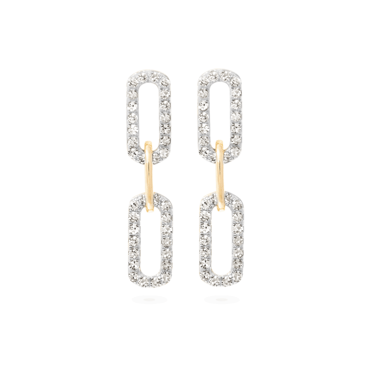 1.50 TCW Round Cut Moissanite Chain Earrings in Gold 2