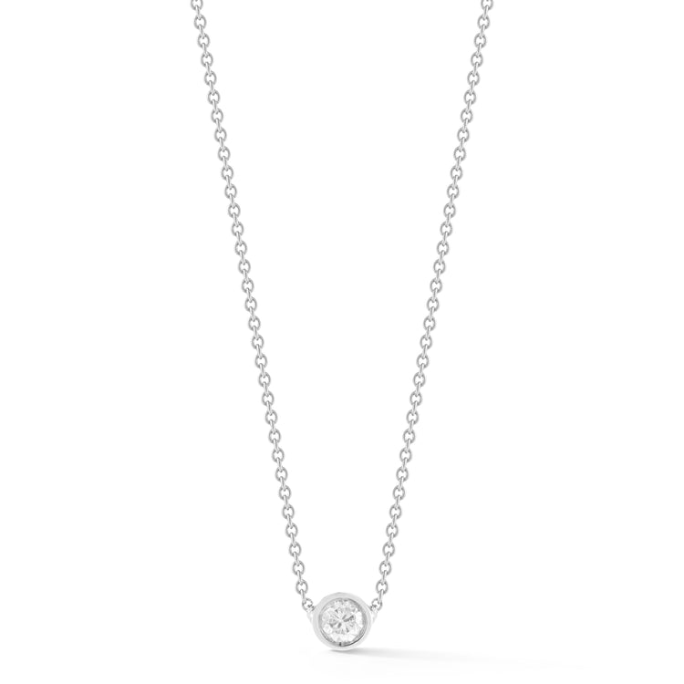 0.30 CT Round Moissanite Diamond Bezel Solitaire Pendant Necklace in Solid Gold 2