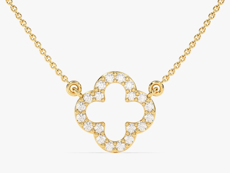 0.30 CT Round Moissanite Diamond Good Luck Pendant Necklace in Solid Gold 1