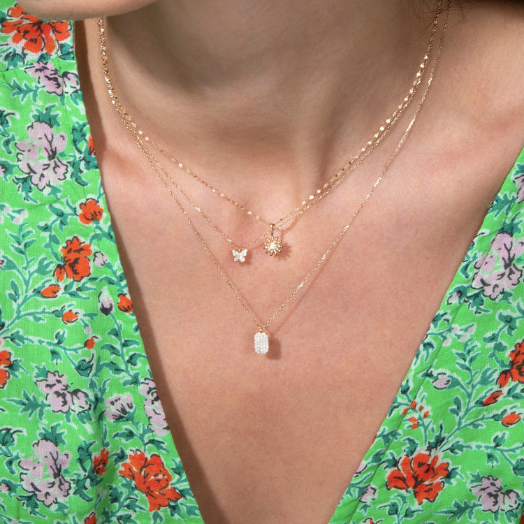 0.20 CT Round Moissanite Diamond Tagged Pendant Necklace in Solid Gold 2