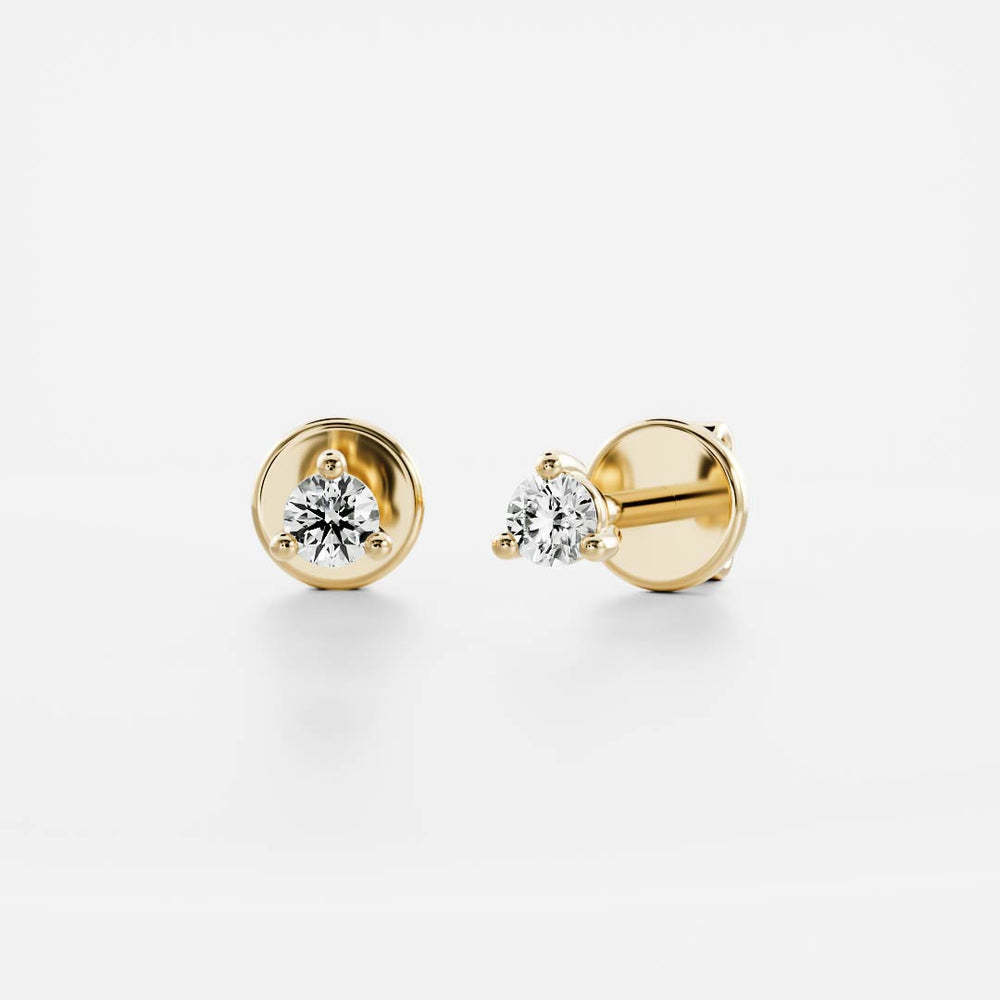 0.10 TCW Round Cut Moissanite Studs Earrings in Gold 1