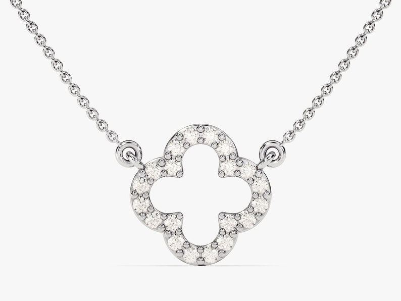 0.30 CT Round Moissanite Diamond Good Luck Pendant Necklace in Solid Gold 2