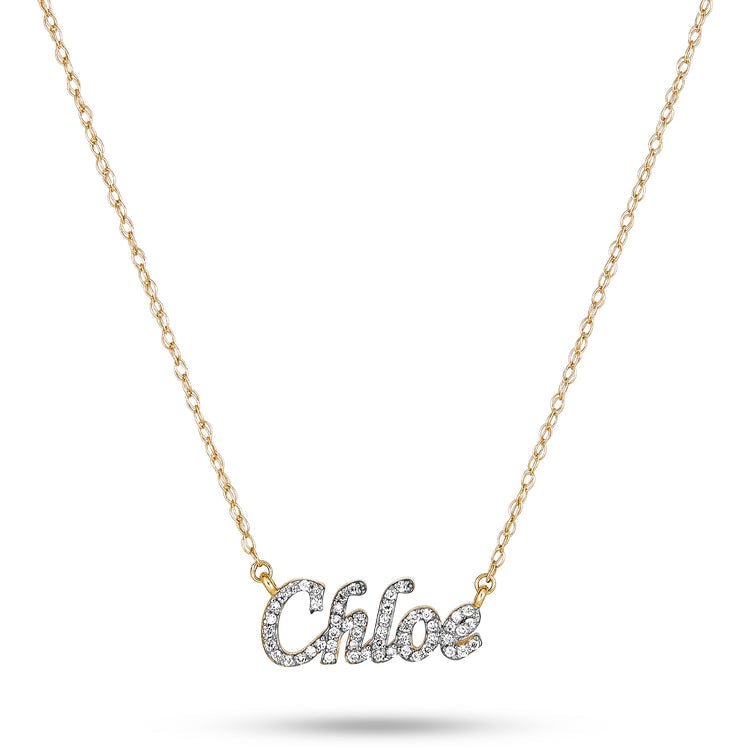 Customized Name Pendant  Necklace in Solid Gold 1