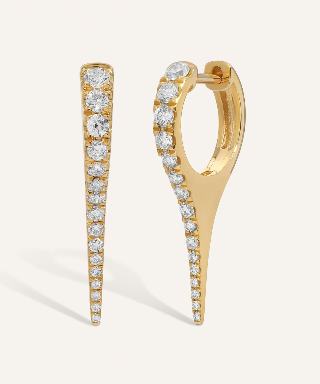 0.50 TCW Round Cut Moissanite Unique Hoops Earrings in Gold 1