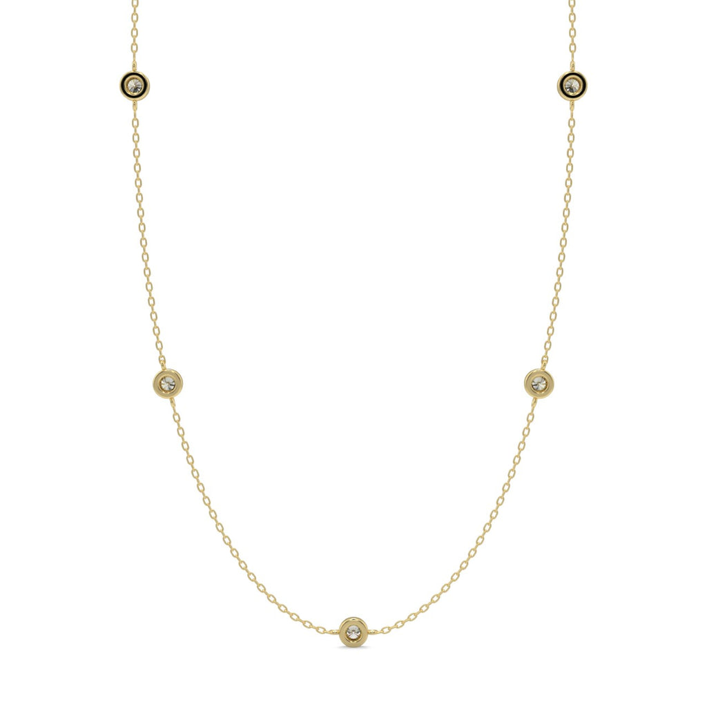 1.50 CT Round Moissanite Diamond Bezel Pendant Necklace in Solid Gold 2