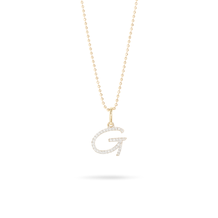 0.80 CT Round Moissanite Diamond Customized Letter Pendant Necklace in Solid Gold 1