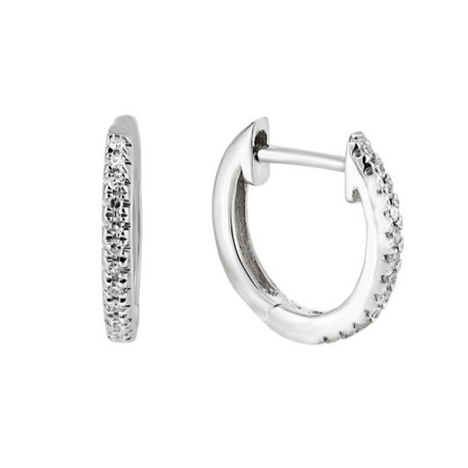 Stunning 0.40 TCW Round Cut Moissanite Huggies Earrings in Gold 1