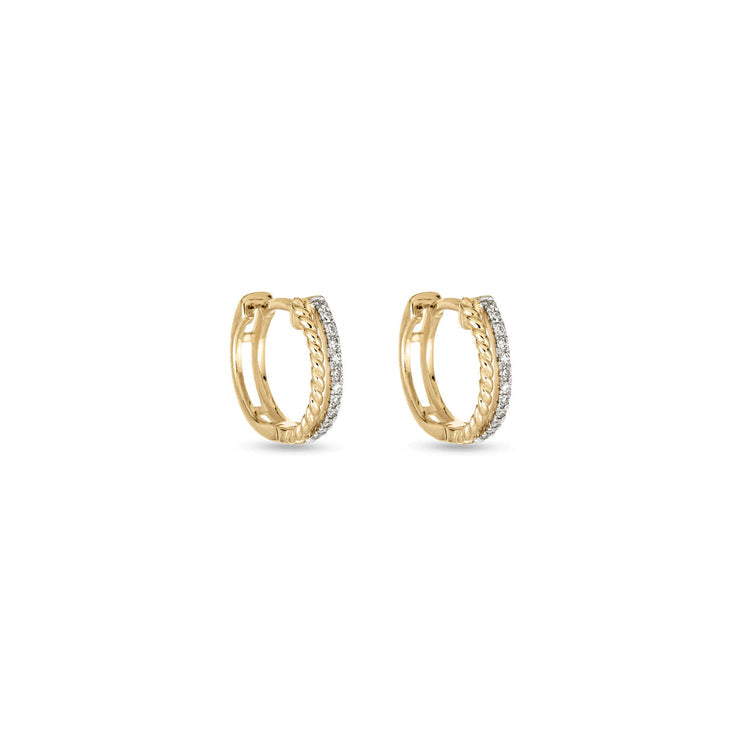 Stunning 0.20 TCW Round Cut Moissanite Hoops Earrings in Gold 2
