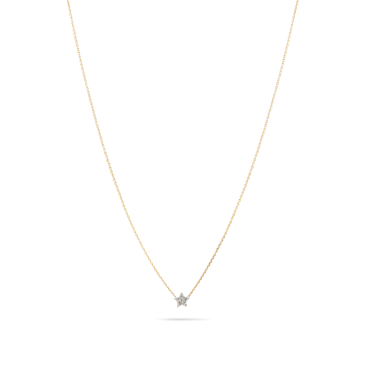 0.50 CT Round Moissanite Diamond Star Pendant Necklace in Solid Gold 2