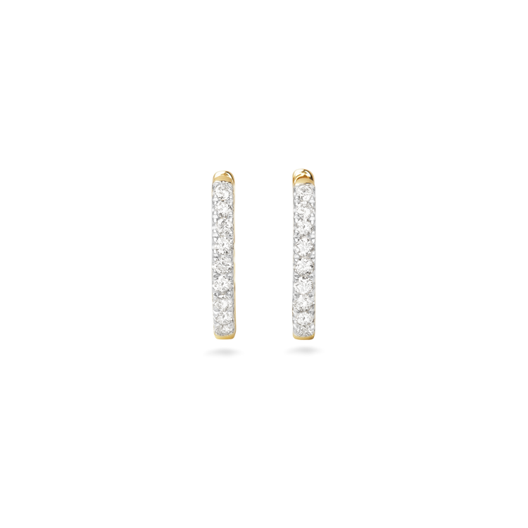 1.0 TCW Round Cut Moissanite Pave Huggie Earrings in Gold 2