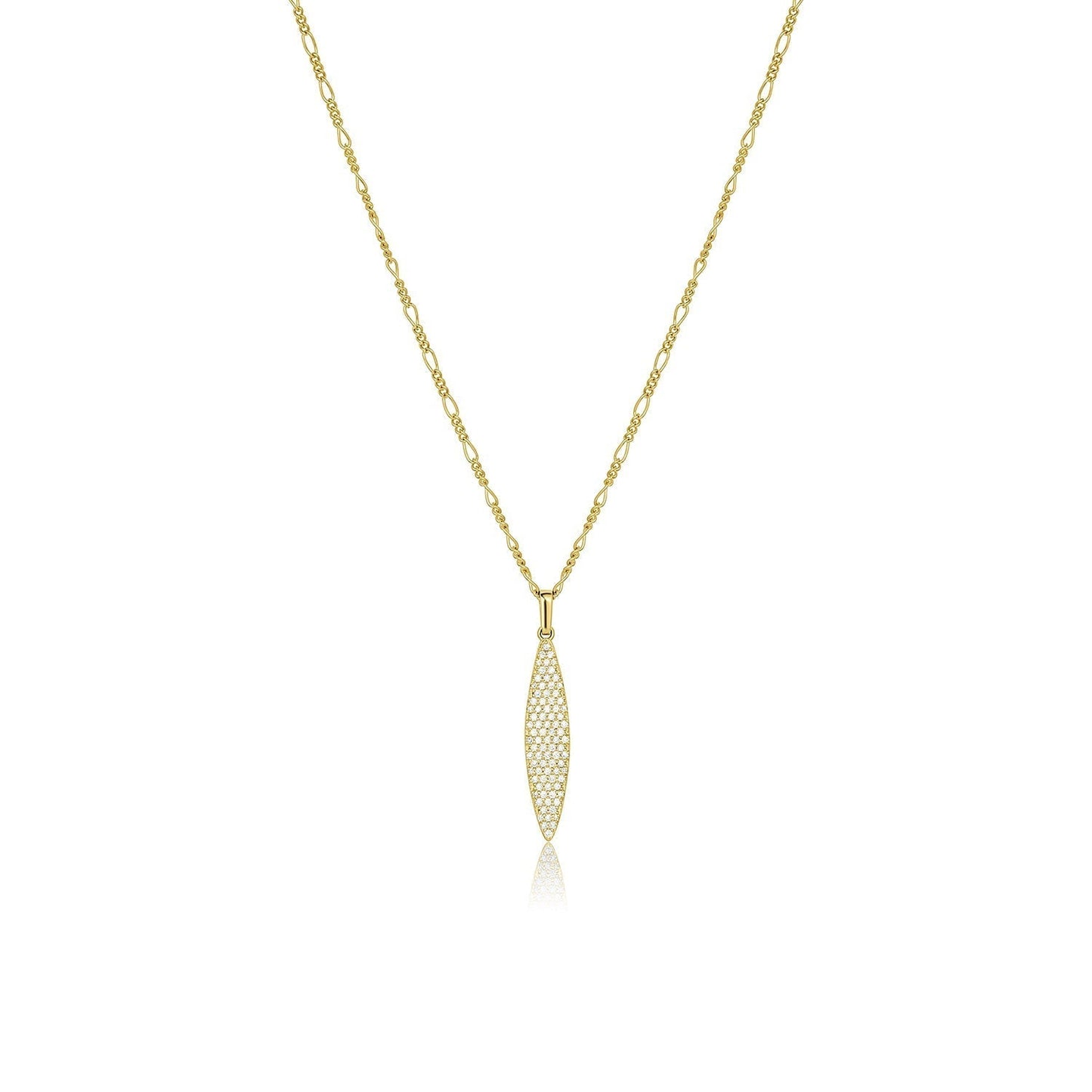 0.39 TCW Round Moissanite Diamond Leaf Pendant Necklace in Solid Gold 1