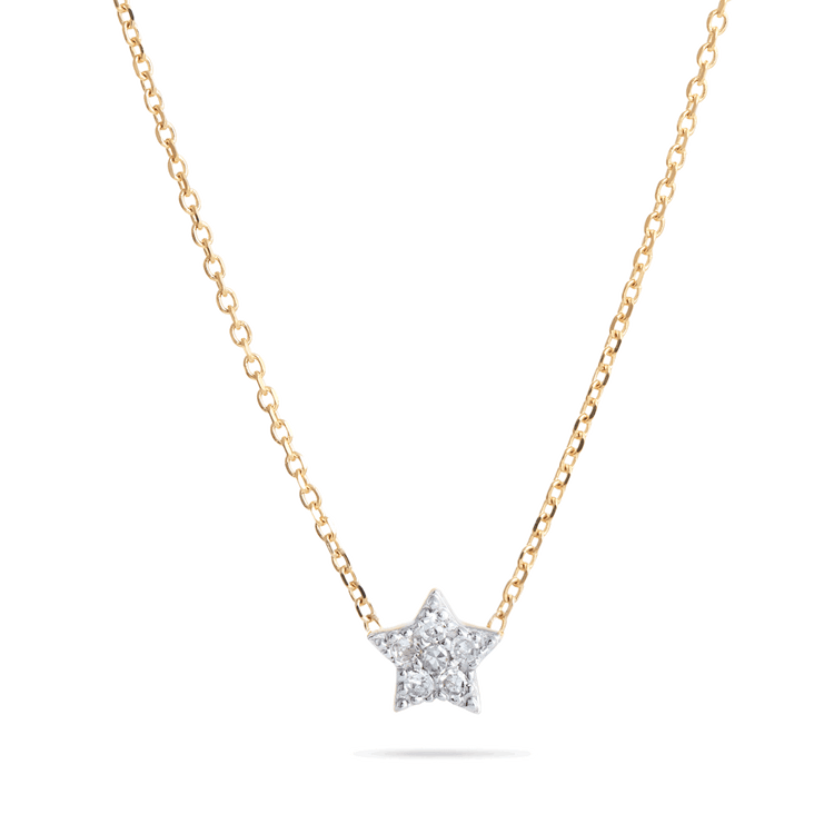 0.50 CT Round Moissanite Diamond Star Pendant Necklace in Solid Gold 1