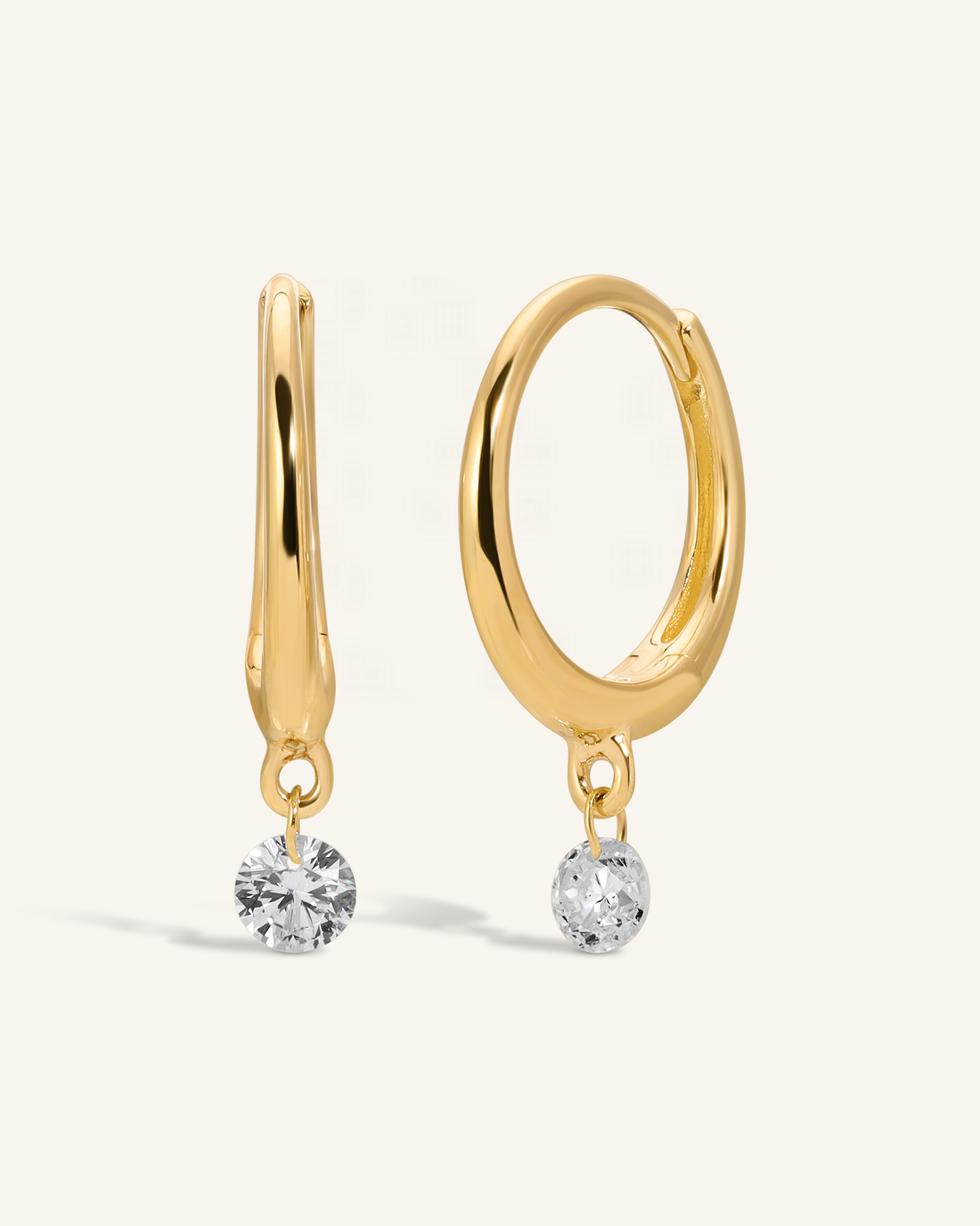 Classic 0.20 TCW Round Cut Moissanite Hoops Earrings in Gold 1