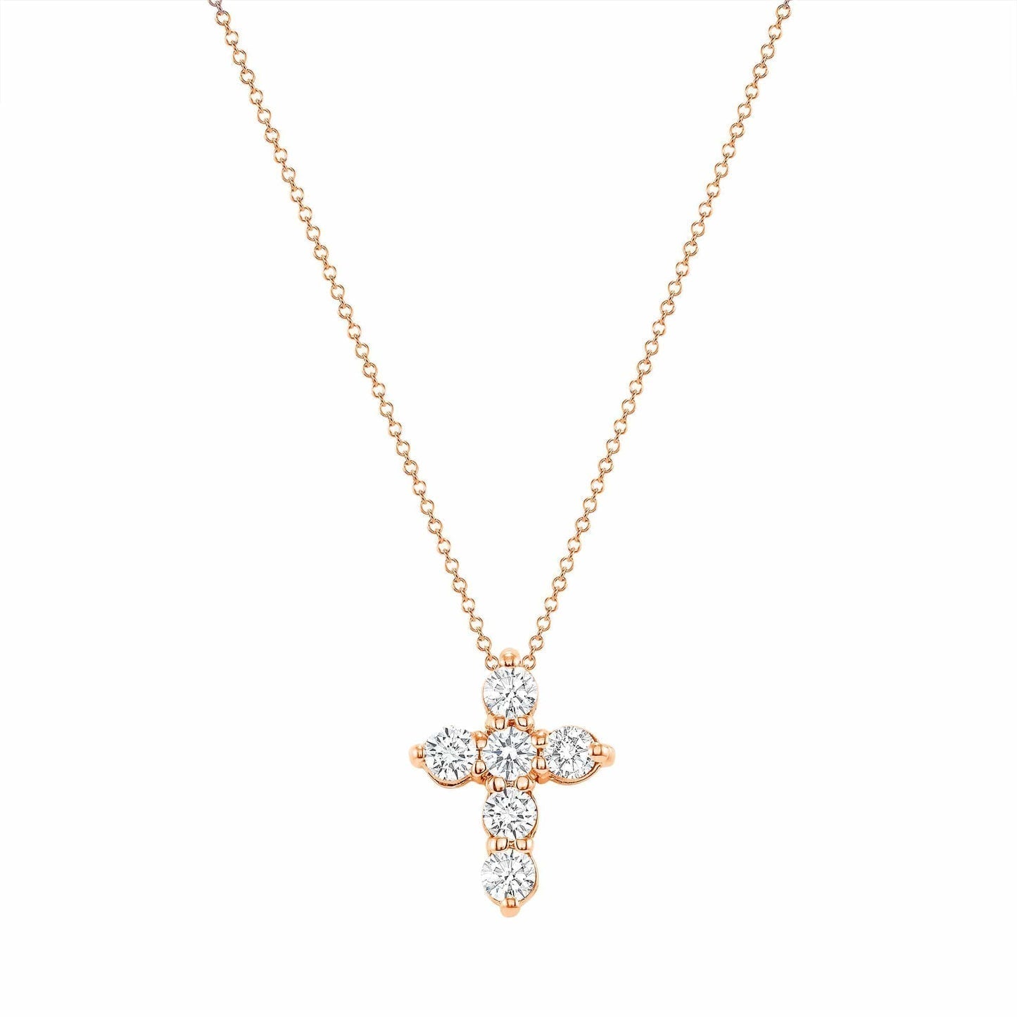 0.50 TCW Round Cut Moissanite Diamond Cross Pendant Necklace in Solid Gold 2