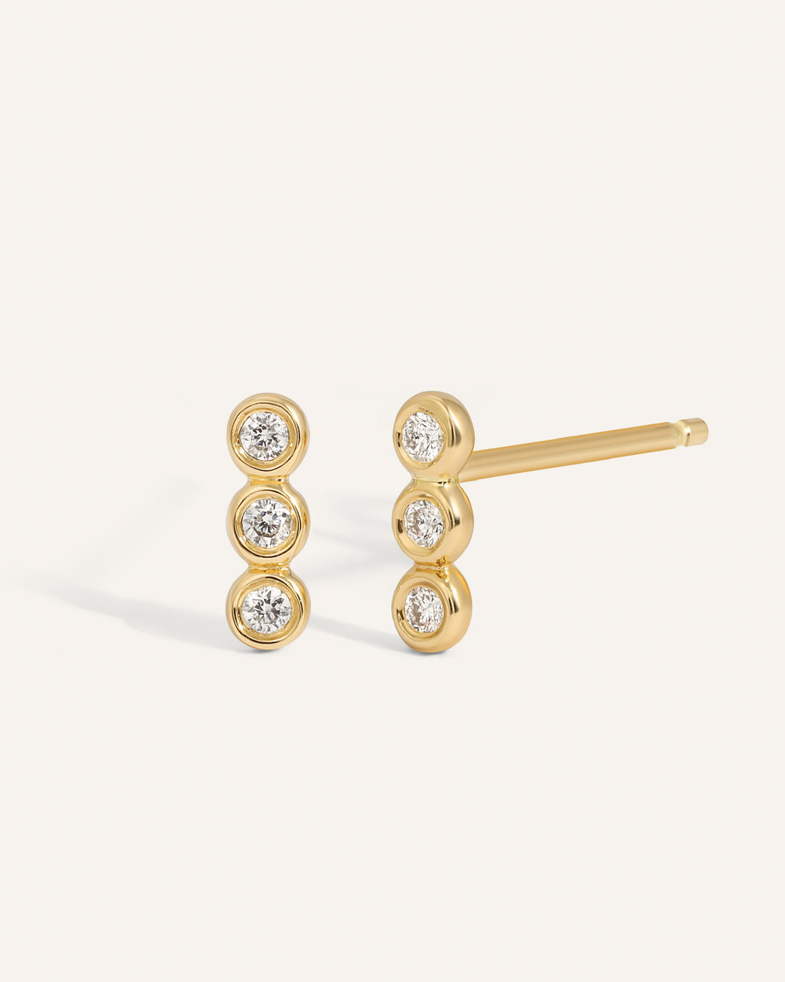 Classic 0.30 TCW Round Cut Moissanite Bar Stud Earrings in Gold 1
