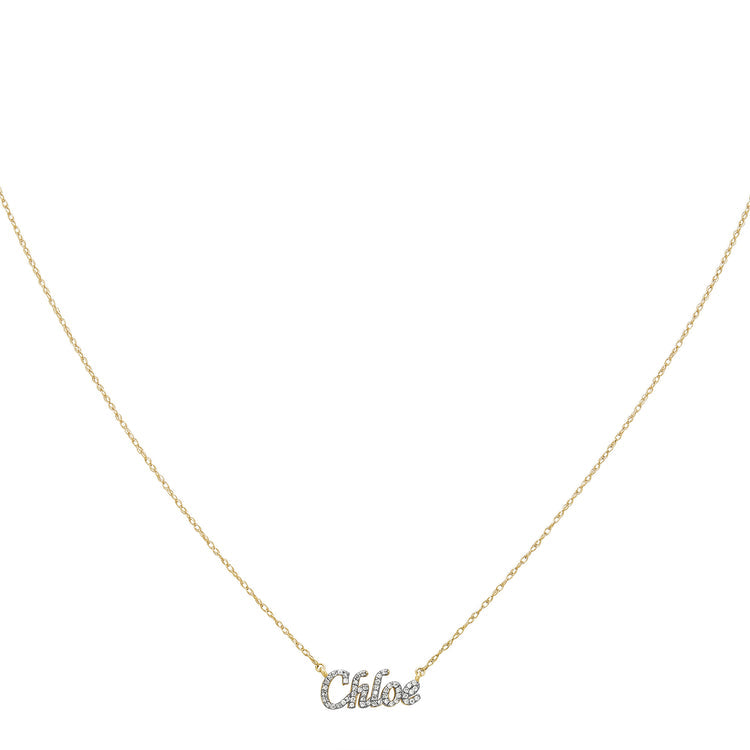 Customized Name Pendant  Necklace in Solid Gold 2