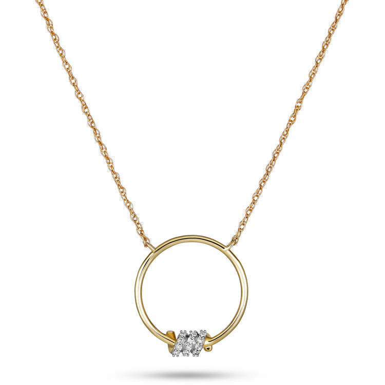 0.20 CT Round Moissanite Diamond Twinkling Twine Pendant Necklace in Solid Gold 2