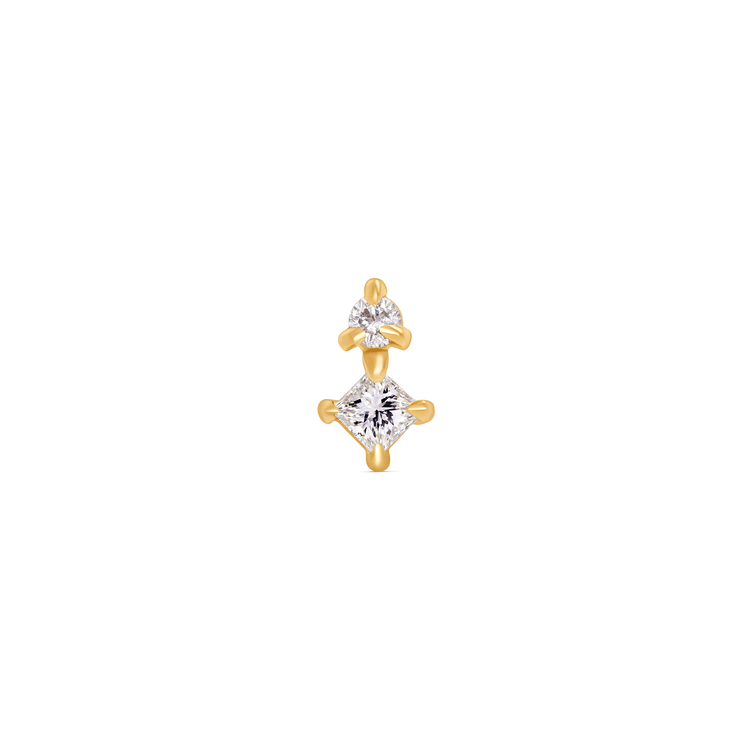 0.20 TCW Round Cut Moissanite Two Stone Earrings in Gold 1