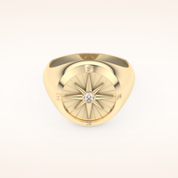 0.04 CT Round Moissanite Compass Style Wedding Band in Solid Gold – DEF Color, VVS Clarity