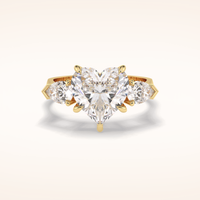 Heart Three Stone Lab Grown Diamond Engagement Ring