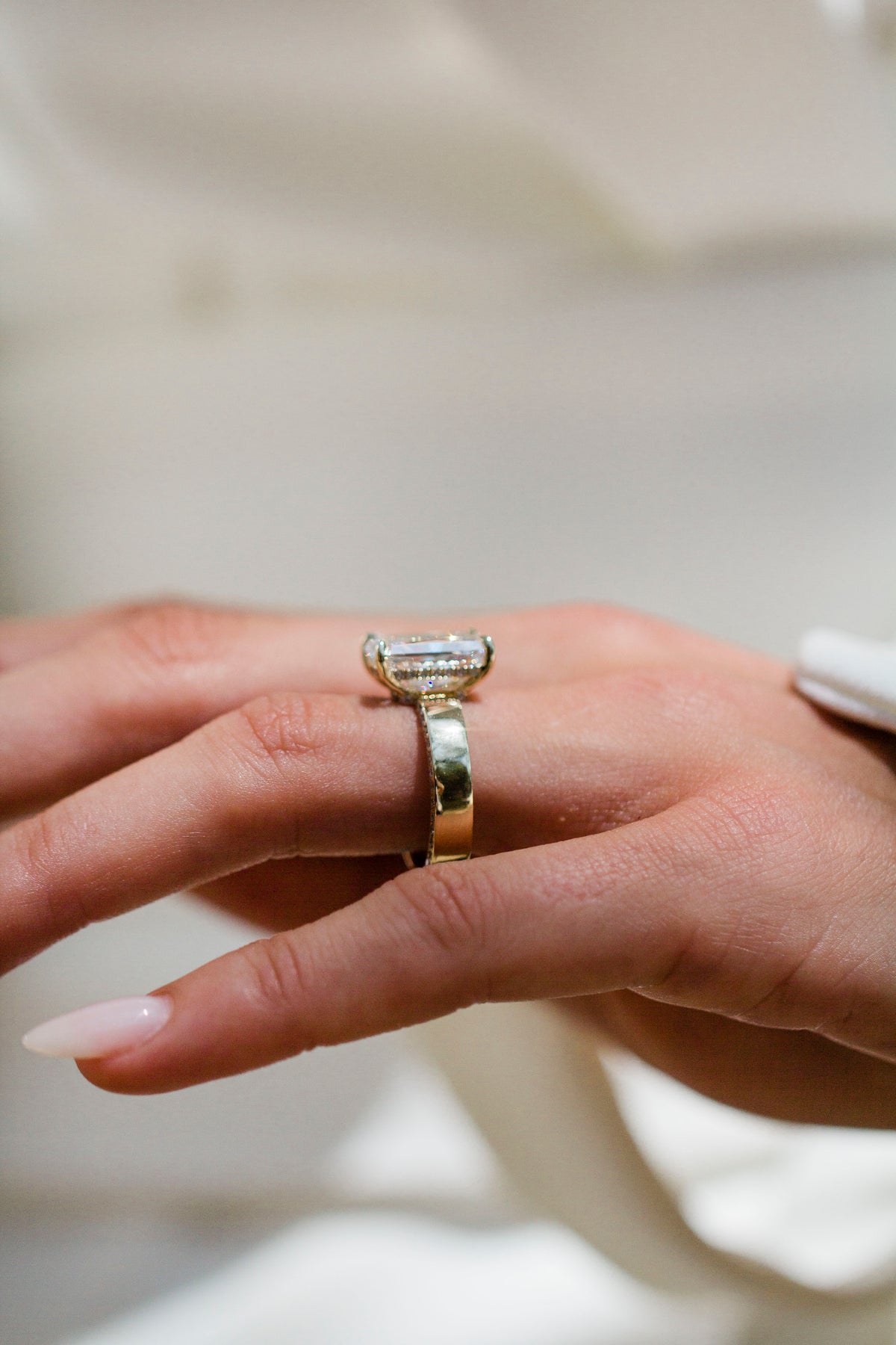 Round Swirl Semi Pave Engagement Ring – 1 CT Moissanite Diamond