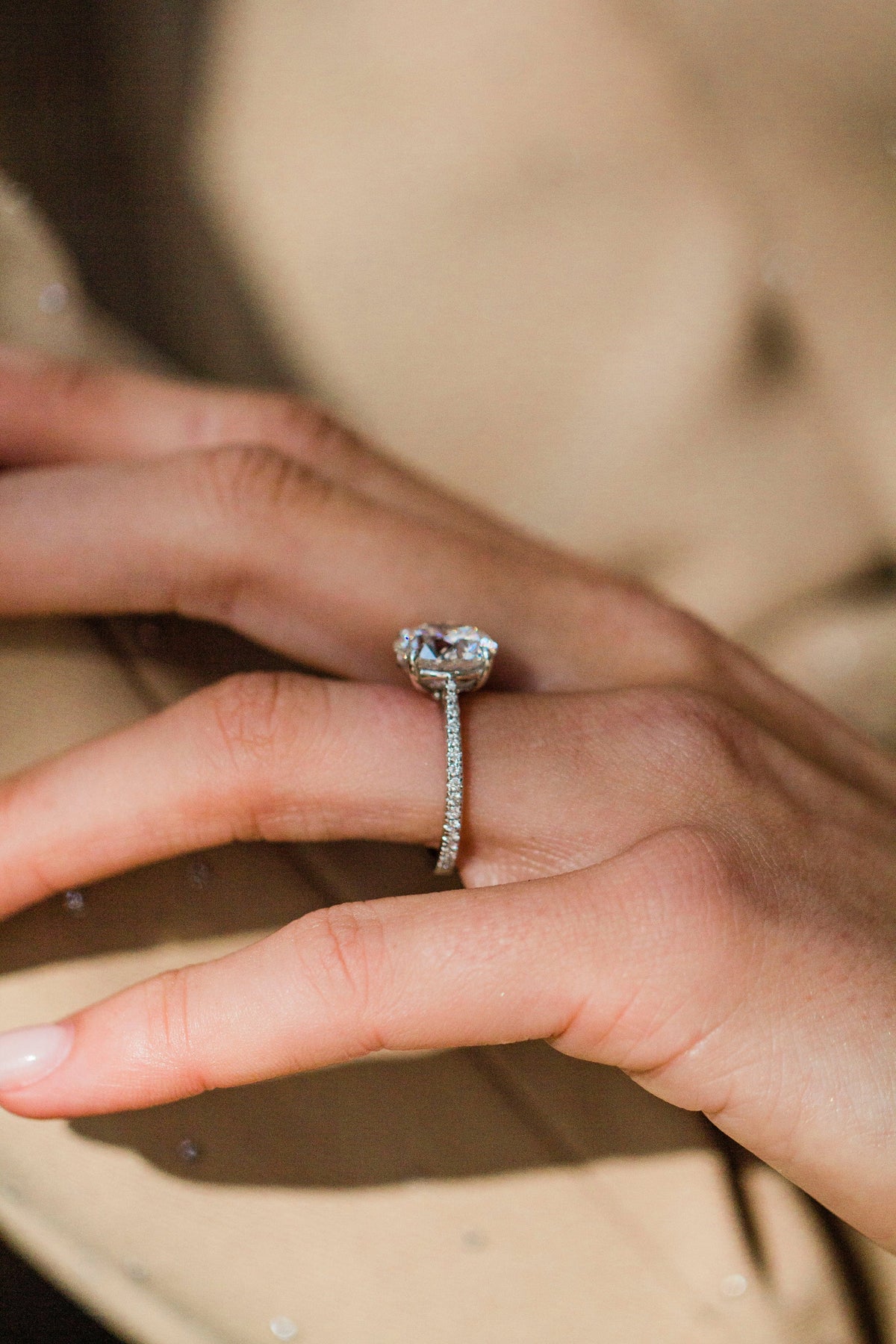 Round Swirl Semi Pave Engagement Ring – 1 CT Moissanite Diamond