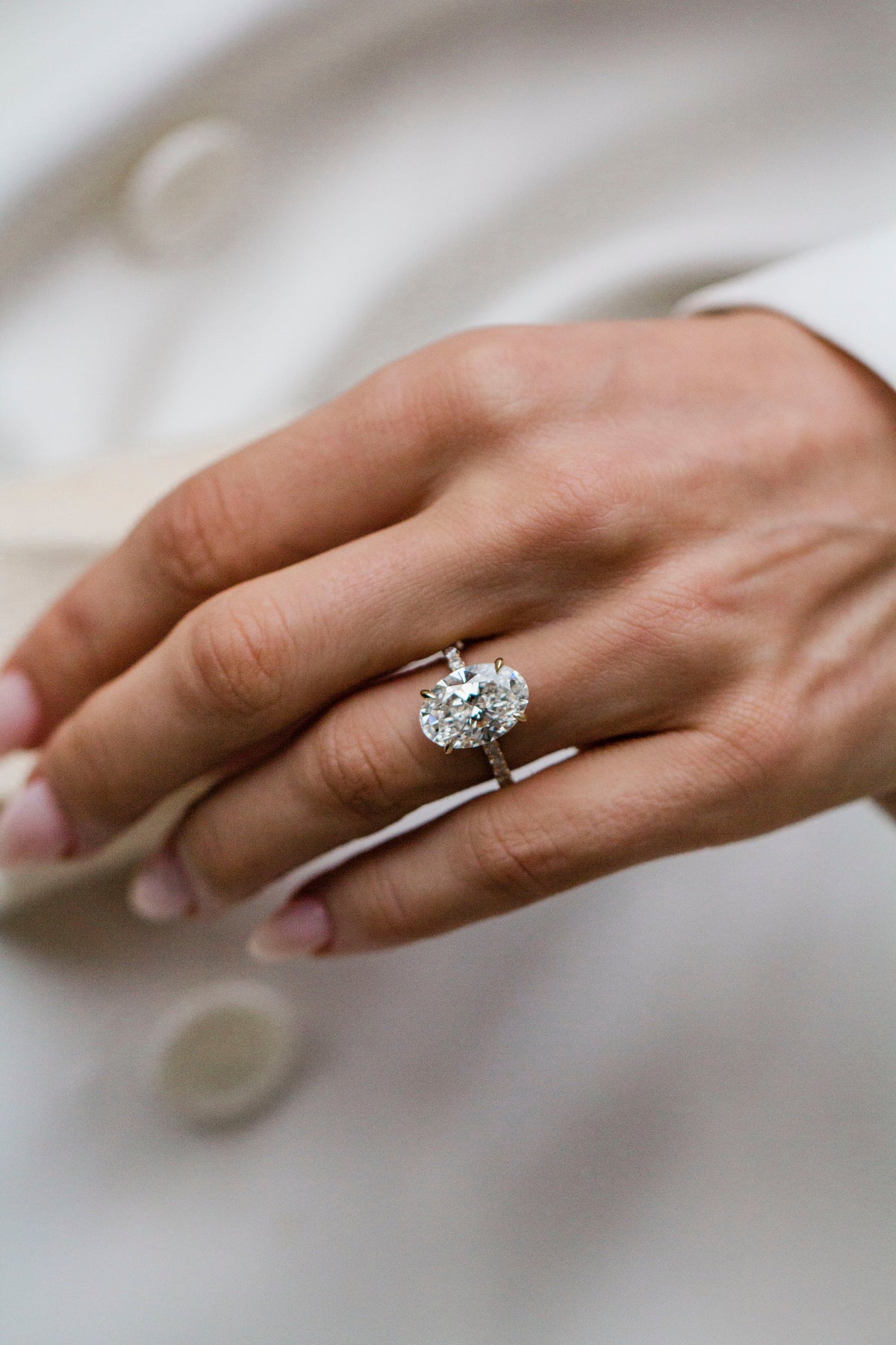Round Swirl Semi Pave Engagement Ring – 1 CT Moissanite Diamond