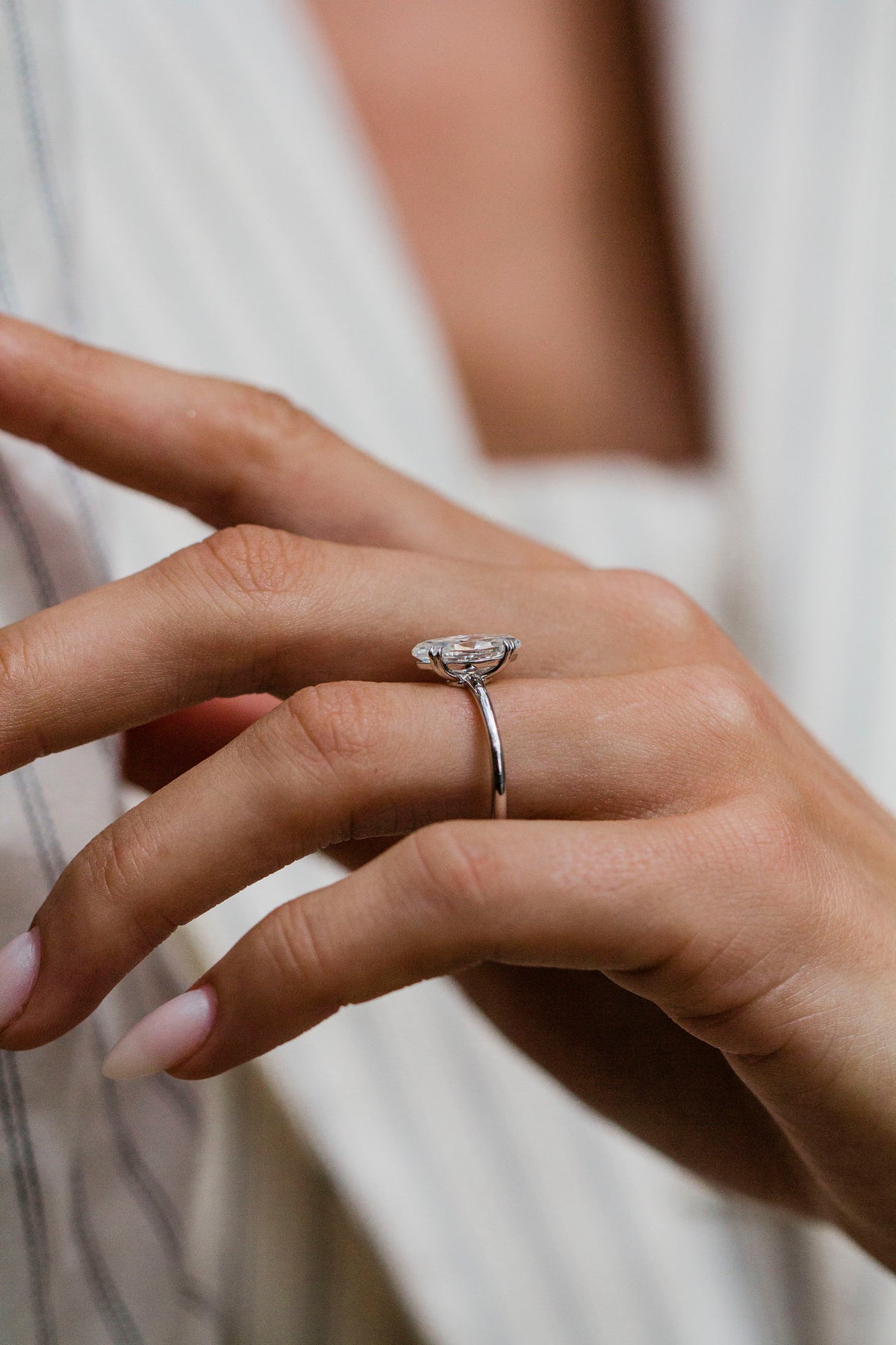 Round Swirl Semi Pave Engagement Ring – 1 CT Moissanite Diamond