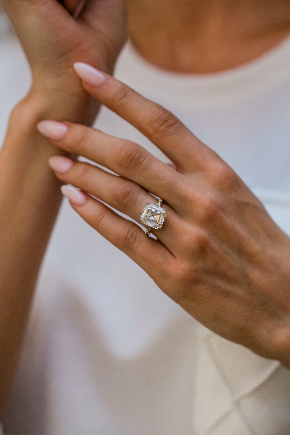 Round Swirl Semi Pave Engagement Ring – 1 CT Moissanite Diamond