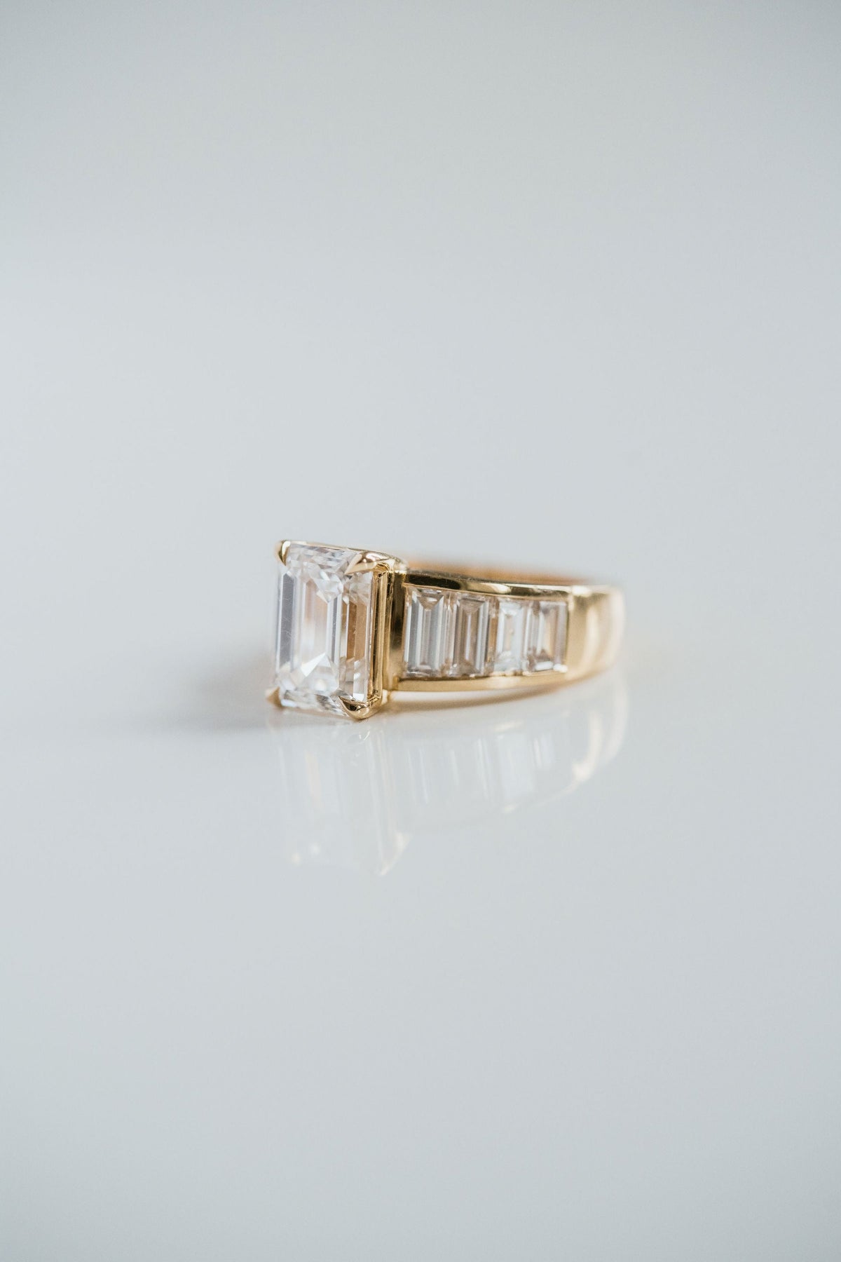Marquise Shaped Three Stone Lab Grown Diamond Engagement Ring