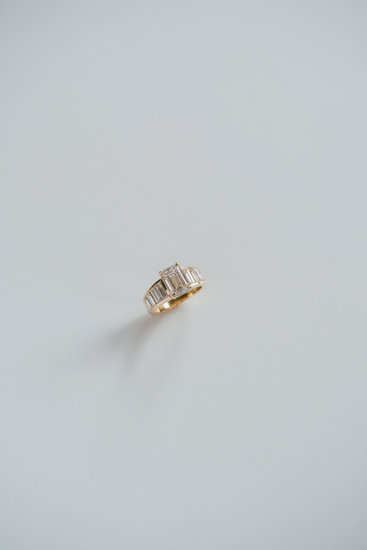 Marquise Shaped Three Stone Lab Grown Diamond Engagement Ring