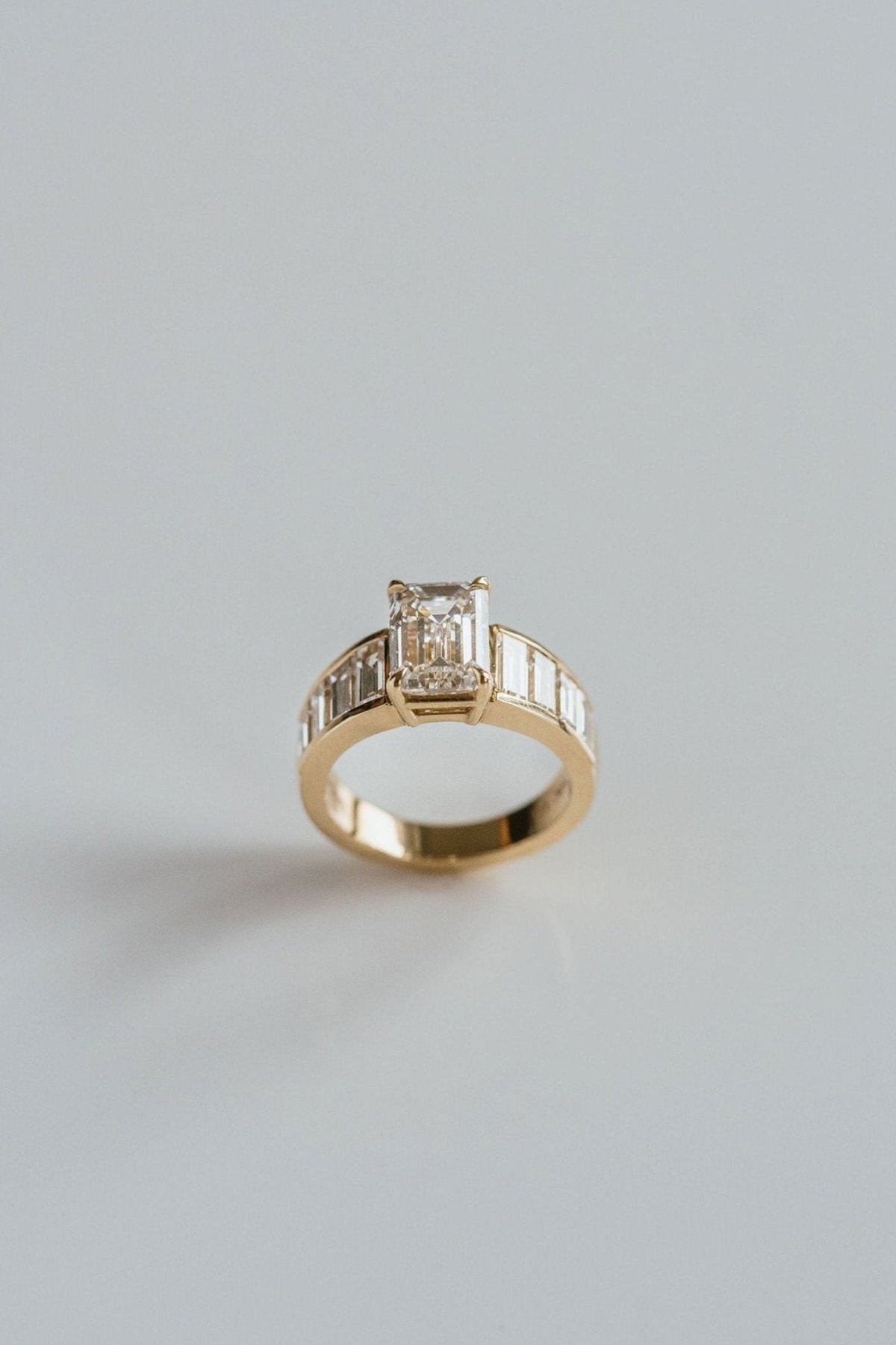 Marquise Shaped Three Stone Lab Grown Diamond Engagement Ring