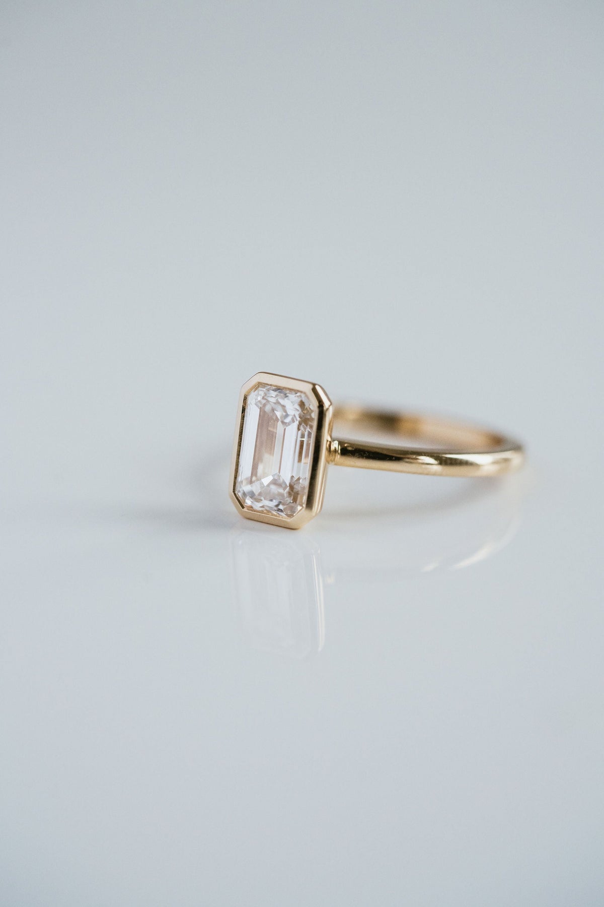 Marquise Shaped Three Stone Lab Grown Diamond Engagement Ring