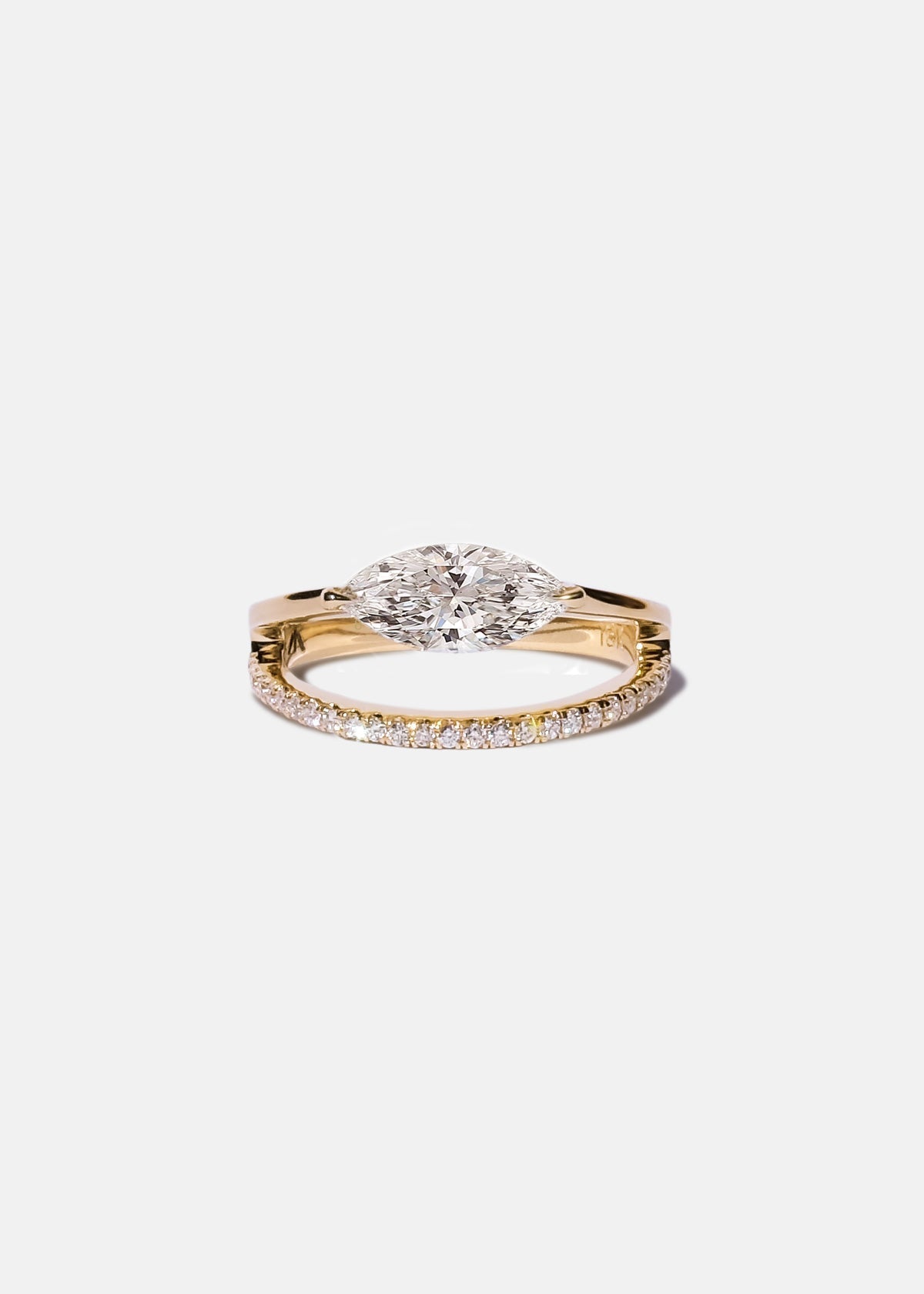 Moval Swirl Semi Pave Engagement Ring – 2.5 CT Lab Grown Diamond