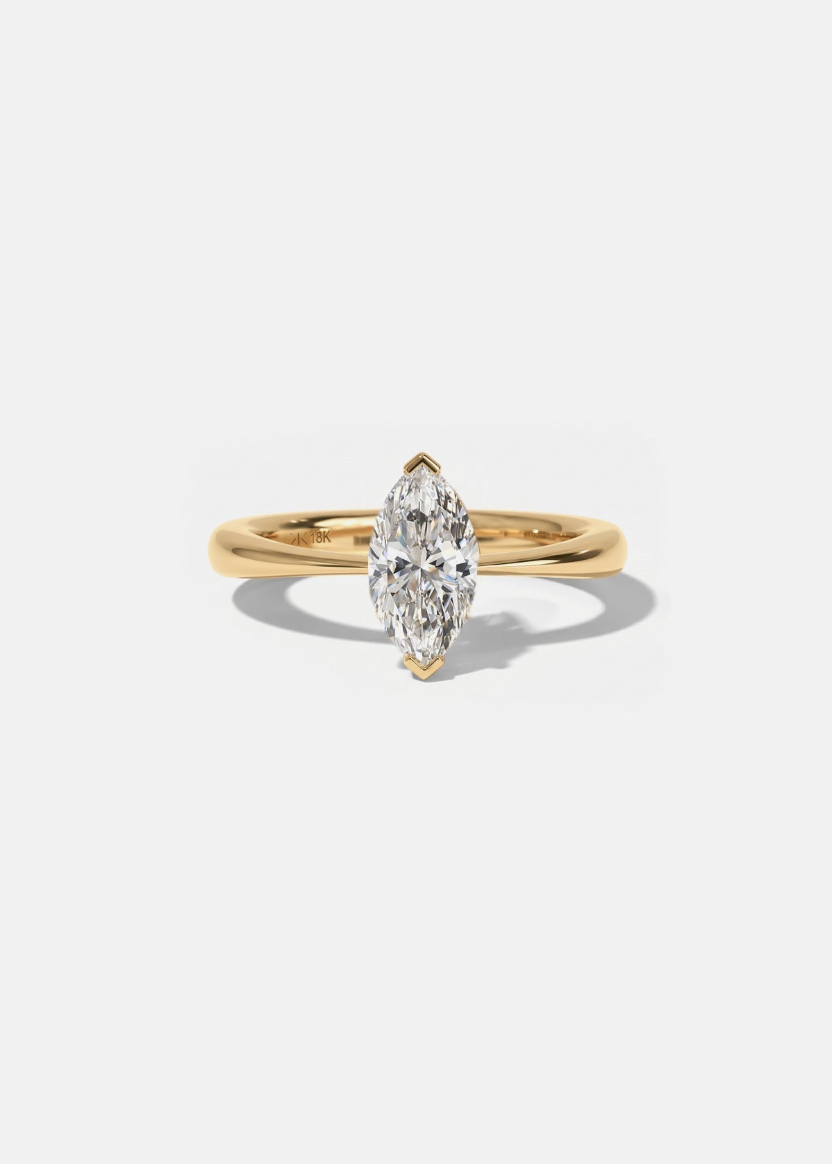 Moval Swirl Semi Pave Engagement Ring – 2.5 CT Lab Grown Diamond