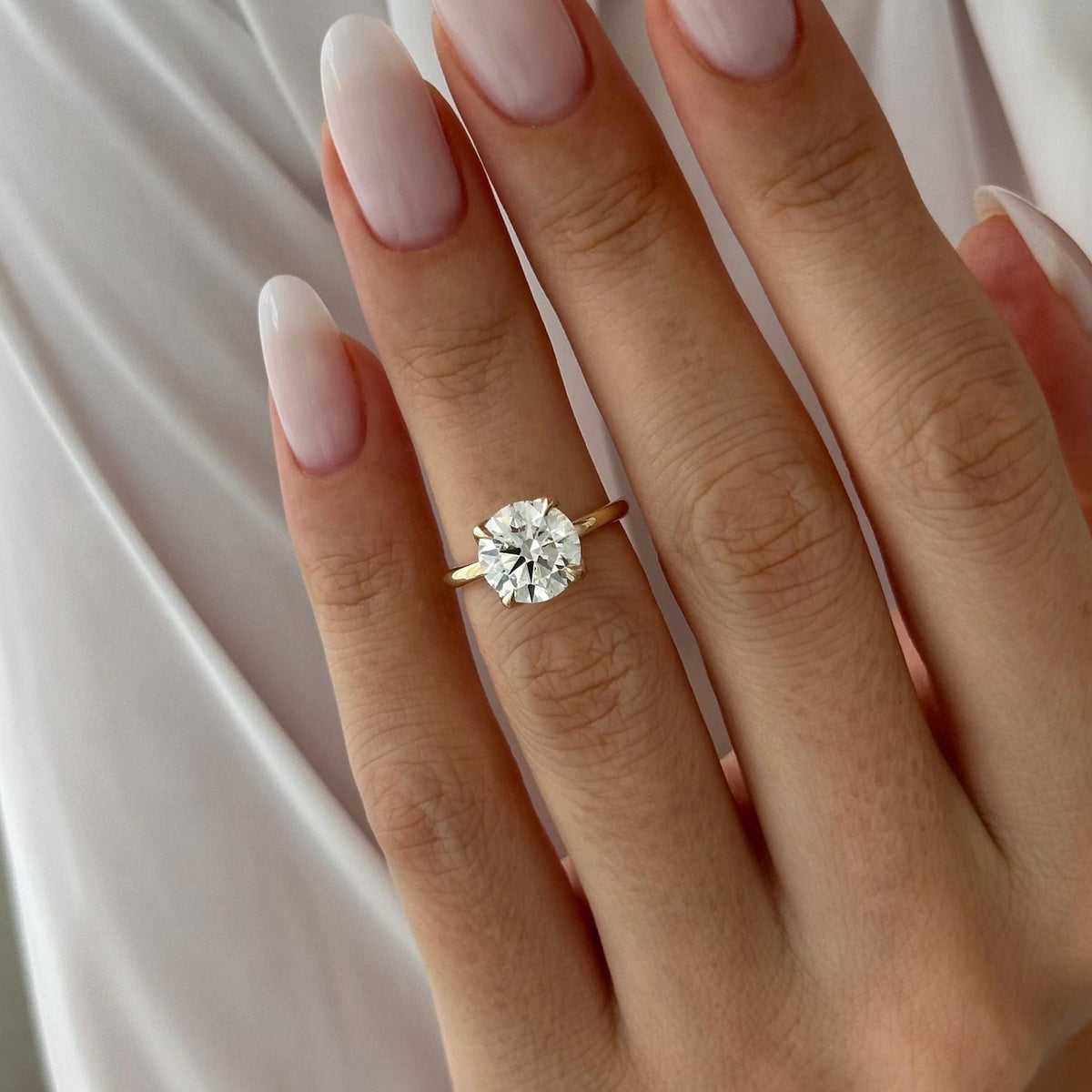 2 CT Round Halo & Pave Lab Grown Diamond Engagement Ring