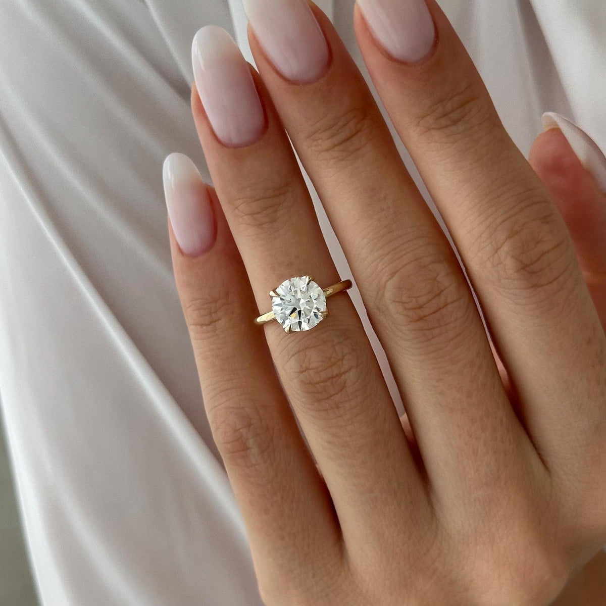 2 CT Round Halo & Pave Lab Grown Diamond Engagement Ring