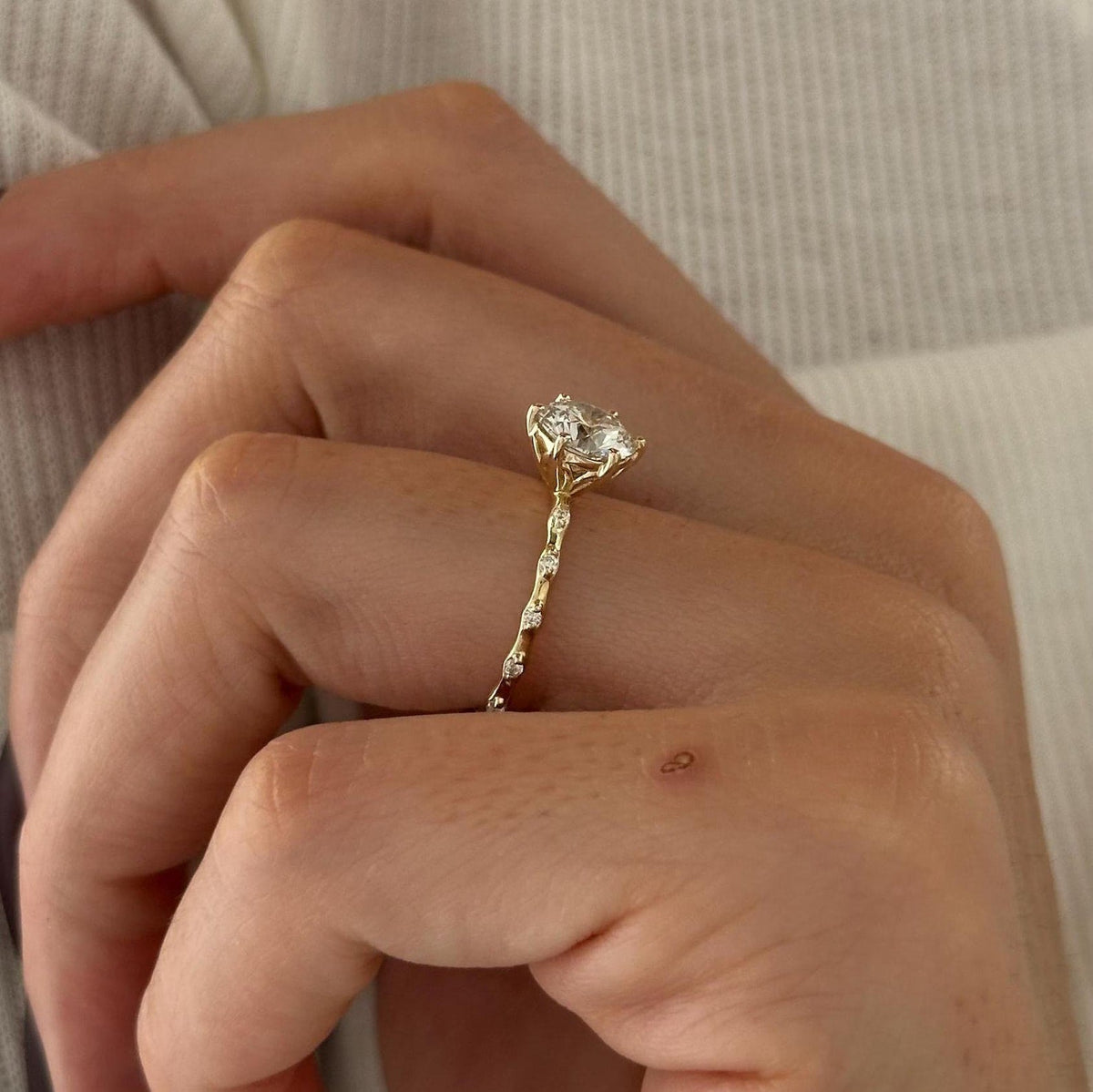 2 CT Round Halo & Pave Lab Grown Diamond Engagement Ring