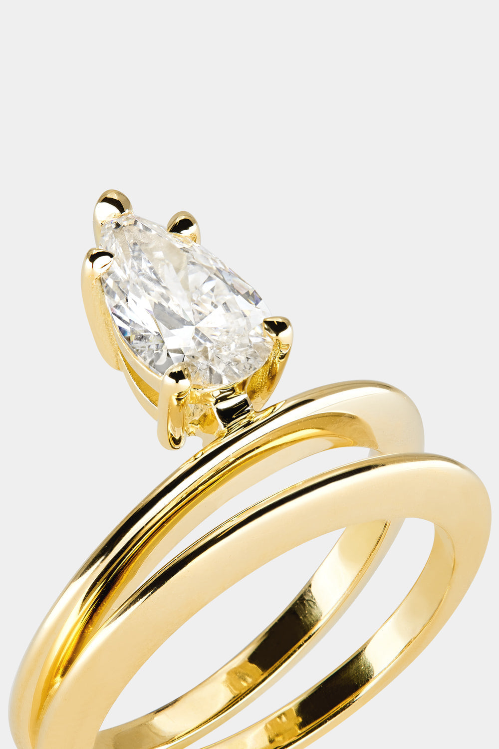 Marquise Shaped Three Stone Lab Grown Diamond Engagement Ring