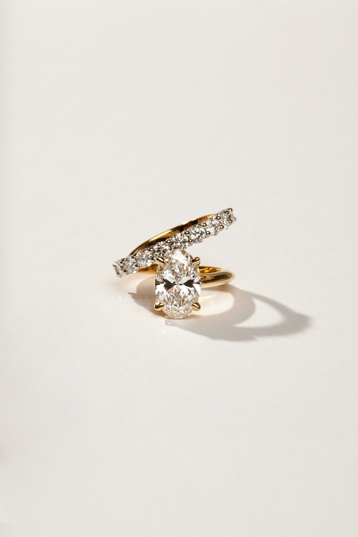 Marquise Shaped Three Stone Lab Grown Diamond Engagement Ring