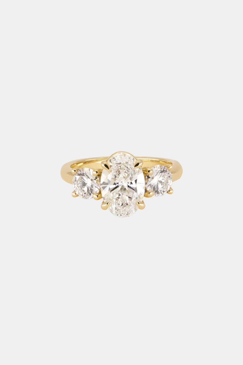 Marquise Shaped Three Stone Lab Grown Diamond Engagement Ring
