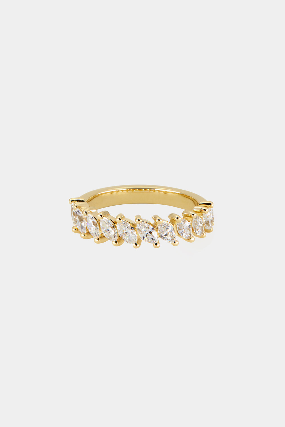 0.25 TCW Round Shaped Half Eternity Lab Grown Diamond Wedding Band