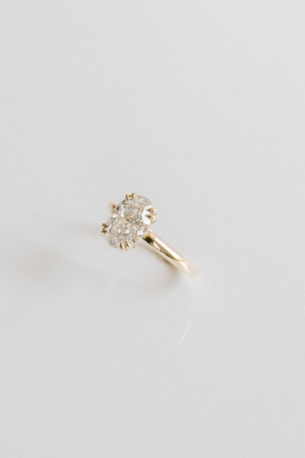 Marquise Shaped Three Stone Lab Grown Diamond Engagement Ring
